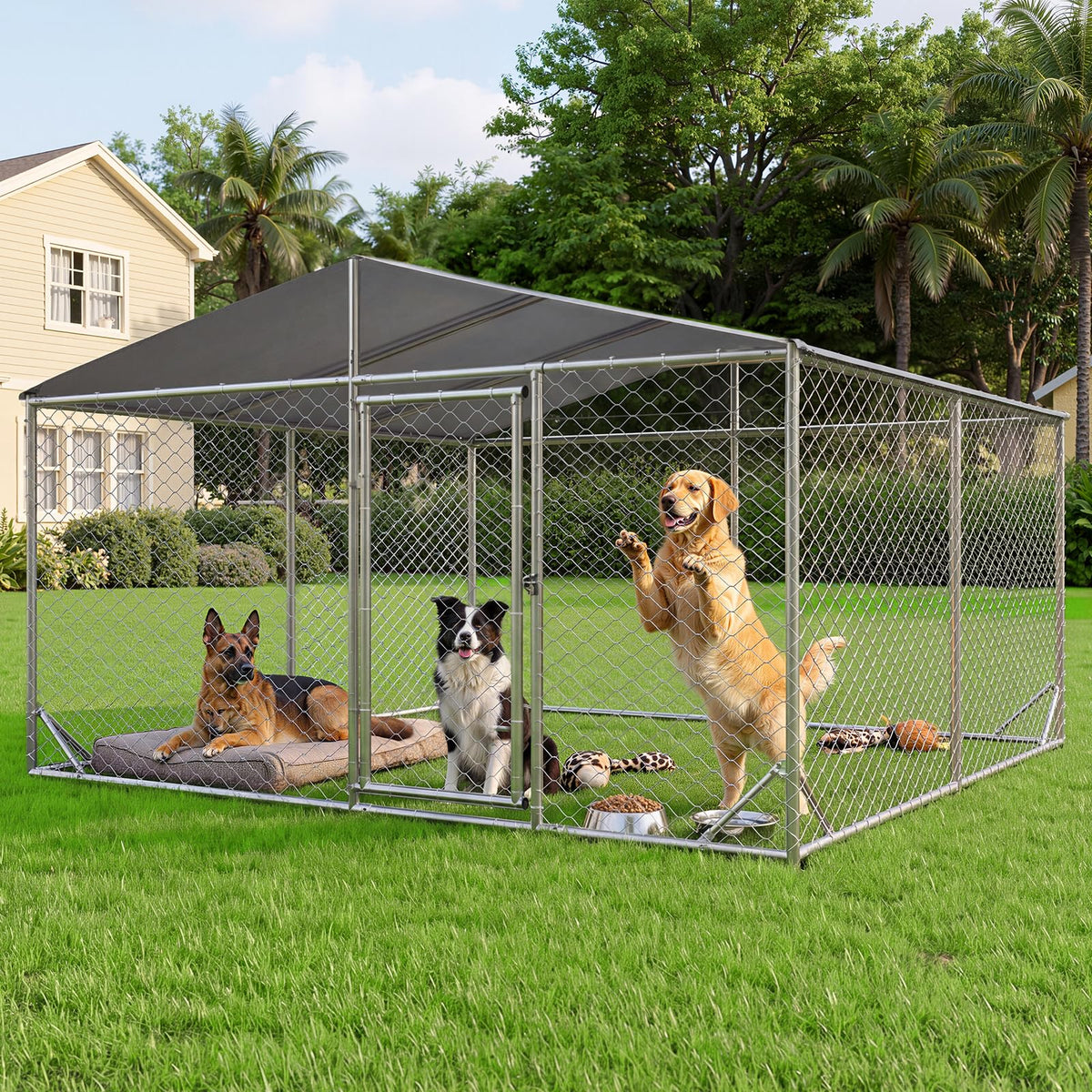 10×10FT Waterproof Metal Outdoor Dog Kennel A786
