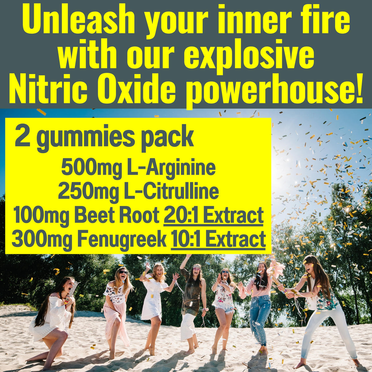 Beets Fenugreek Nitric Oxide Gummies with L-Arginine L-Citrulline A5279