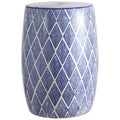 Blue White Ceramic Garden Stool V139615